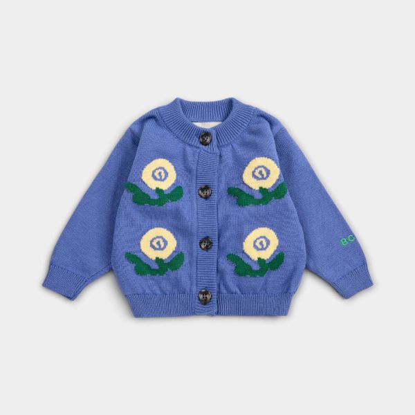 Baby Strickjacke Bio-Baumwolle stamp bloom