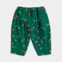 Baby Cordhose Bio-Baumwolle grün mit Blumen