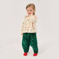 Baby Cordhose Bio-Baumwolle grün mit Blumen