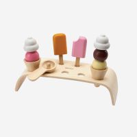 Eis-Set aus Holz