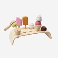 Eis-Set aus Holz