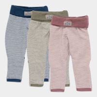 Nabelbundhose mit Beinumschlag Wolle/Seide Ringel