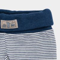 Nabelbundhose mit Beinumschlag Wolle/Seide Ringel