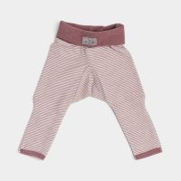 Nabelbundhose mit Beinumschlag Wolle/Seide Ringel