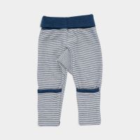Nabelbundhose mit Beinumschlag Wolle/Seide Ringel