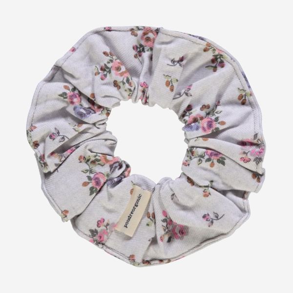 Flanell fleuri rose gris